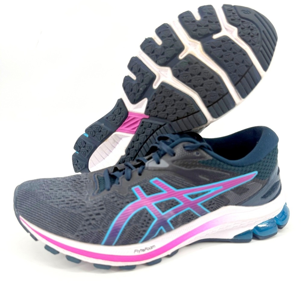 ASICS GT-1000 10 Running Shoes Womens 8 Grey Blue Pink Stability Gym Comfort - Picture 3 of 10